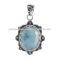 Larimar Gemstone 925 Sterling Silver Pendant Jewelry